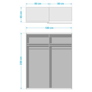 Armoire portes coulissantes Easy Plus II Imitation graphite - 180 x 236 cm
