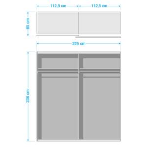 Armoire portes coulissantes Easy Plus II Imitation graphite - 225 x 236 cm