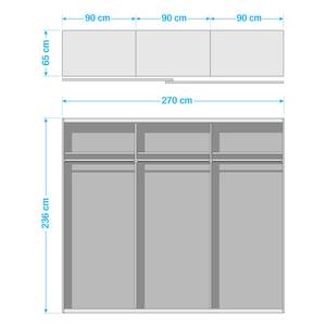 Armoire portes coulissantes Easy Plus II Imitation graphite - 270 x 236 cm