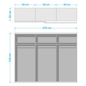 Zweefdeurkast Easy Plus II Eiken planken look - 270 x 210 cm