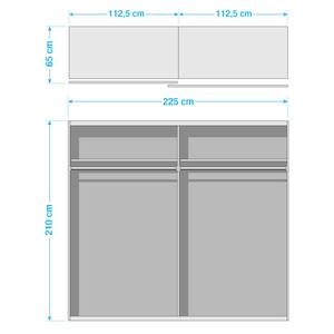 Schwebetürenschrank Easy Plus II Weiß - Weiß - 225 x 210 cm