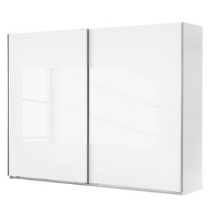 Armoire portes coulissantes Easy Plus I Blanc polaire / Verre blanc - 270 x 210 cm