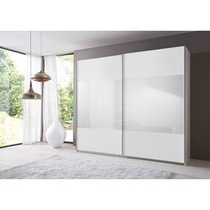 Schwebetürenschrank Easy Plus I Weiß/ Glas weiß - Polarweiß / Weißglas - 270 x 210 cm
