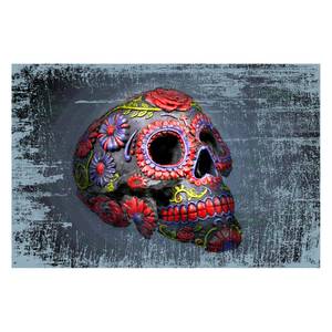 Afbeelding  Smiling Skull Meerkleurig - Massief hout - Textiel - 120 x 80 x 2 cm