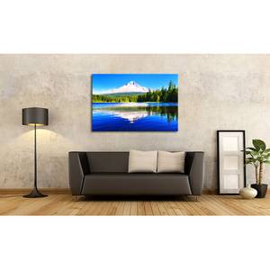 Impression sur toile Paradise On Earth Bleu - Bois massif - Textile - 120 x 80 x 2 cm