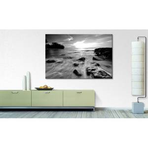 Impression sur toile Sunset V Gris - Bois massif - Textile - 120 x 80 x 2 cm