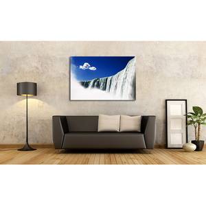 Impression sur toile Niagara Falls Bleu - Bois massif - Textile - 120 x 80 x 2 cm