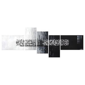 Impression sur toile Day & Night Gris - Bois massif - Textile - 210 x 80 x 2 cm