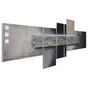 Impression sur toile Enlightened Silver Gris - Bois massif - Textile - 210 x 80 x 2 cm