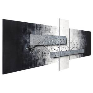 Impression sur toile Silver Signs Gris - Bois massif - Textile - 230 x 90 x 2 cm
