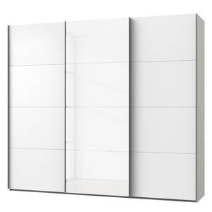 Armoire portes coulissantes Easy Plus I Blanc polaire / Verre blanc - 313 x 210 cm