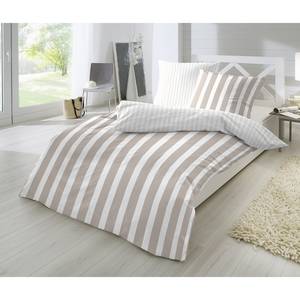 Parure de lit Smood flat stripe Coton - Cachemire - 155 x 220 cm + oreiller 80 x 80 cm