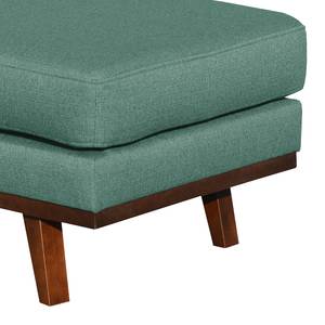 Fauteuil Billund II (met hocker) Structuurstof - Mintkleurig