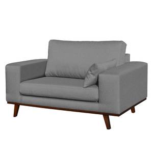 Fauteuil et repose-pieds Billund II Tissu structuré - Gris