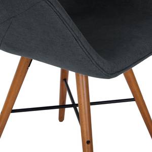 Chaises reSTOL I (lot de 2) Hêtre massif - Tissu Falo : Anthracite - Marron