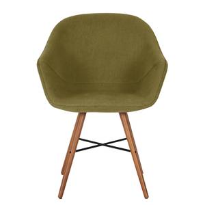 Chaises reSTOL I (lot de 2) Hêtre massif - Tissu Falo : Vert - Marron