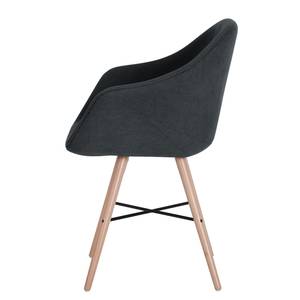 Chaises reSTOL I (lot de 2) Hêtre massif - Tissu Falo : Anthracite - Beige