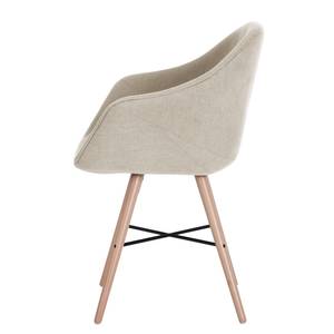 Chaises reSTOL I (lot de 2) Hêtre massif - Tissu Falo : Taupe - Beige