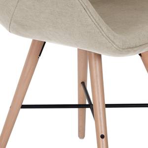 Armleunstoelen reSTOL I (2-delige set) massief beukenhout - Stof Falo: Taupe - Beige