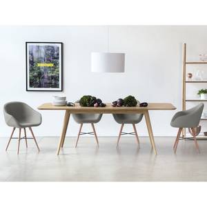 Armleunstoelen reSTOL I (2-delige set) massief beukenhout - Stof Falo: Grijs - Beige