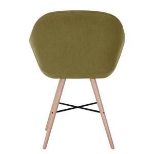 Armleunstoelen reSTOL I (2-delige set) massief beukenhout - Stof Falo: Groen - Beige