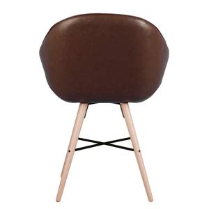 Chaises reSTOL I (lot de 2) Hêtre massif - Cuir synthétique Pulo : Marron - Beige