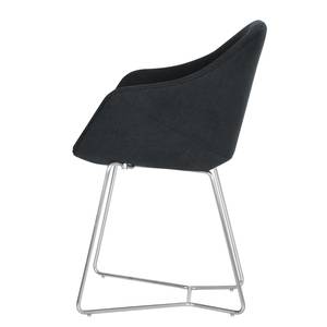 Chaises reSTOL II (lot de 2) Acier - Tissu Falo : Anthracite