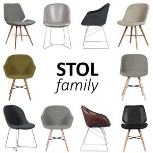 Armleunstoelen reSTOL II (2-delige set) staal - Stof Falo: Grijs