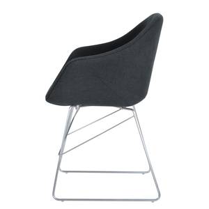 Chaises reSTOL III (lot de 2) Acier - Tissu Falo : Anthracite