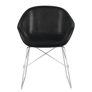 Chaises reSTOL III (lot de 2) Acier - Cuir synthétique Pulo : Noir