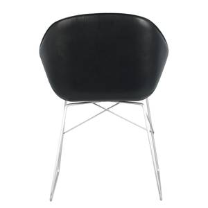 Chaises reSTOL III (lot de 2) Acier - Cuir synthétique Pulo : Noir