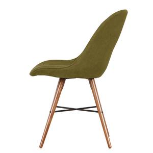 Chaises itSTOL I (lot de 2) Hêtre massif - Tissu Falo : Vert - Marron