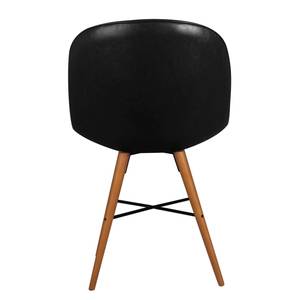 Chaises itSTOL I (lot de 2) Hêtre massif - Cuir synthétique Pulo : Noir - Marron