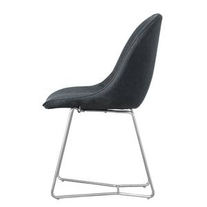 Stoelen itSTOL II (2-delige set) staal - Stof Falo: Antracietkleurig