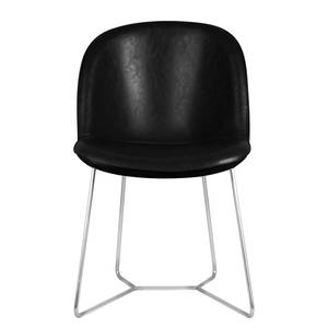 Chaises itSTOL II (lot de 2) Acier - Cuir synthétique Pulo : Noir