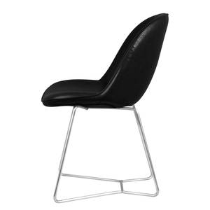 Chaises itSTOL II (lot de 2) Acier - Cuir synthétique Pulo : Noir