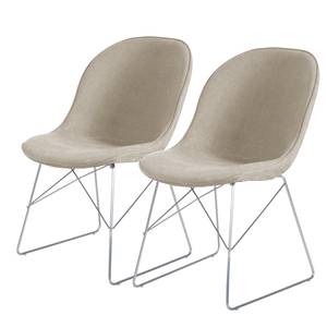 Stoelen itSTOL III (2-delige set) staal - Stof Falo: Taupe