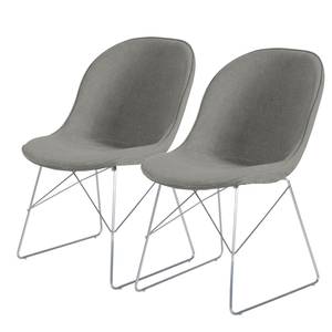 Stoelen itSTOL III (2-delige set) staal - Stof Falo: Grijs