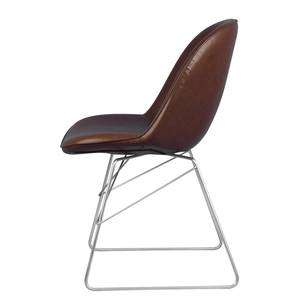 Chaises itSTOL III (lot de 2) Acier - Cuir synthétique Pulo : Marron