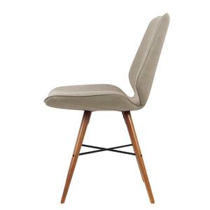 Chaises toSTOL I (lot de 2) Hêtre massif - Tissu Falo : Taupe - Marron