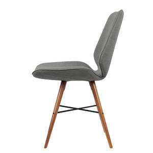 Chaises toSTOL I (lot de 2) Hêtre massif - Tissu Falo : Gris - Marron