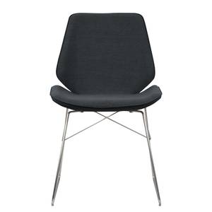 Chaises toSTOL III (lot de 2) Acier - Tissu Falo : Anthracite