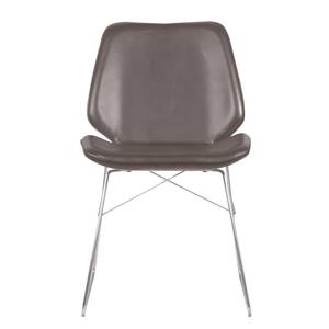 Chaises toSTOL III (lot de 2) Acier - Cuir synthétique Pulo: Gris