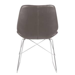 Chaises toSTOL III (lot de 2) Acier - Cuir synthétique Pulo: Gris