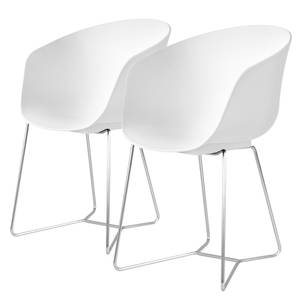 Chaises boSTOL II (lot de 2) Blanc / Argenté