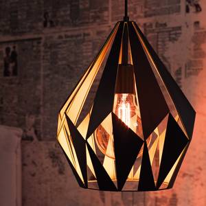 Hanglamp Carlton I staal - 1 lichtbron - Geel/zwart - Diameter: 31 cm