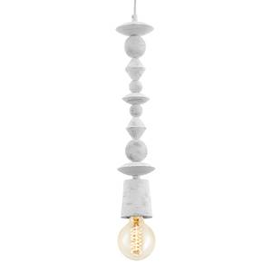 Suspension Avoltri I Hêtre massif - 1 ampoule - Blanc