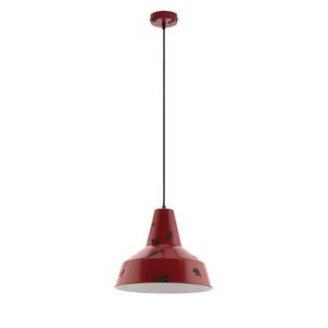 Suspension Somerton Acier - 1 ampoule - Anthracite / Rouge - Diamètre : 40 cm