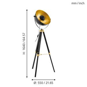 Stehleuchte Tripod Covaleda I Massivholz Buche / Stahl   - 1-flammig