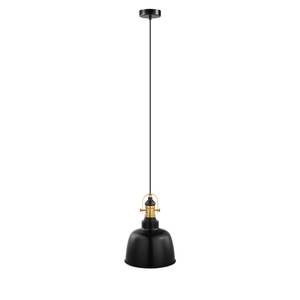 Hanglamp Gilwell staal - 1 lichtbron - Zwart - Diameter: 25 cm